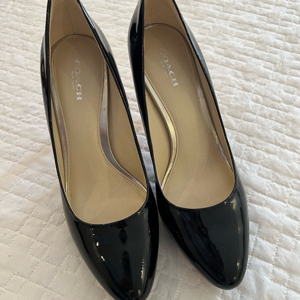Coach High Heels Glossy Black Shoes